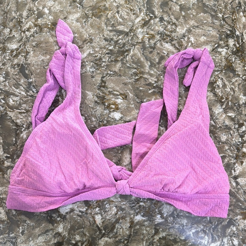No Boundaries Purple Soft Triangle Bikini Top / E44